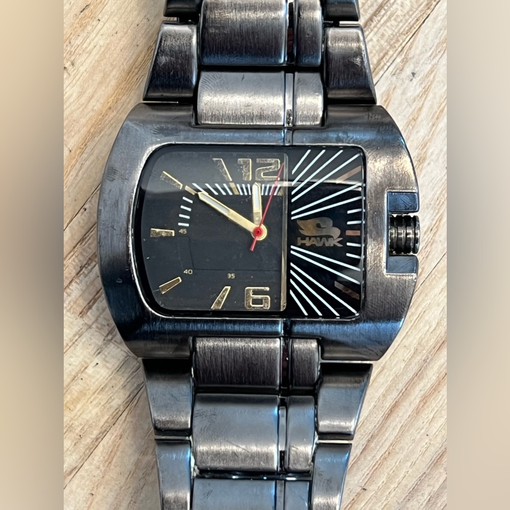 Tony Hawk Men’s Watch Full Throttle The Quatro Black Dial and Bracelet